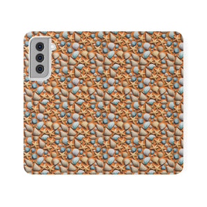 Sea Shells Samsung Galaxy Flip Cases - Faux Leather - Dipaliz - Mobile Phone