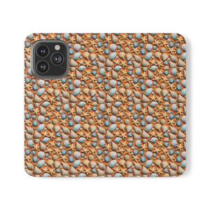 Sea Shells Samsung Galaxy Flip Cases - Faux Leather - Dipaliz - Mobile Phone