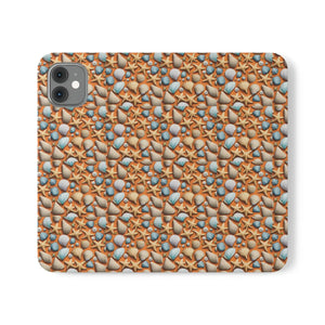 Sea Shells Samsung Galaxy Flip Cases - Faux Leather - Dipaliz - Mobile Phone