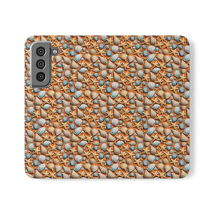 Sea Shells Samsung Galaxy Flip Cases - Faux Leather - Dipaliz - Mobile Phone