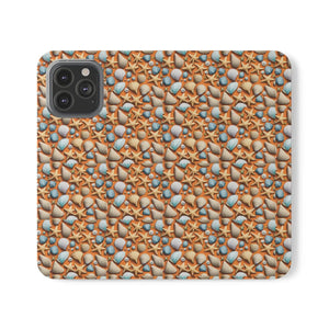 Sea Shells Samsung Galaxy Flip Cases - Faux Leather - Dipaliz - Mobile Phone
