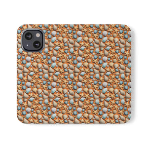 Sea Shells Samsung Galaxy Flip Cases - Faux Leather - Dipaliz - Mobile Phone