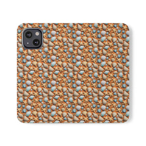 Sea Shells Samsung Galaxy Flip Cases - Faux Leather - Dipaliz - Mobile Phone