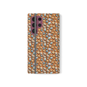 Sea Shells Samsung Galaxy Flip Cases - Faux Leather - Dipaliz - Mobile Phone