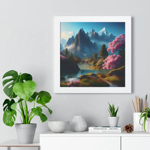 Serene Framed Horizontal Poster - Flowering Trees - Dipaliz - Posters Prints & Visual Artwork
