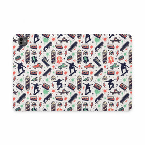 Dipaliz Skateboard Pattern Tablet Folio Vegan Leather - Computer Accessories
