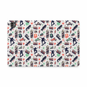 Dipaliz Skateboard Pattern Tablet Folio Vegan Leather - Computer Accessories