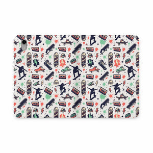 Dipaliz Skateboard Pattern Tablet Folio Vegan Leather - Computer Accessories