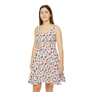 Dipaliz Skater Dress Abstract Pebble Print Summer Wear - Dresses