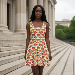 Dipaliz Skater Dress Cream Strawberry Print Summer - Dresses - s