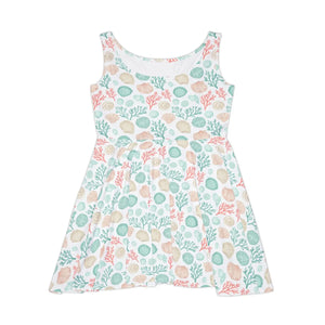 Dipaliz Skater Dress Sea Shells Pattern Pastel Beach Coral - Dresses