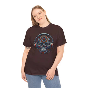 T-shirt - Skull Headphones Deluxe Tee - Heavy Cotton Unisex - Dipaliz