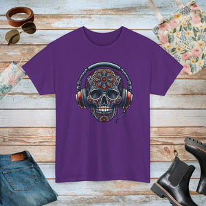 T-shirt - Skull Headphones Deluxe Tee - Heavy Cotton Unisex - Dipaliz