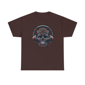 T-shirt - Skull Headphones Deluxe Tee - Heavy Cotton Unisex - Dipaliz