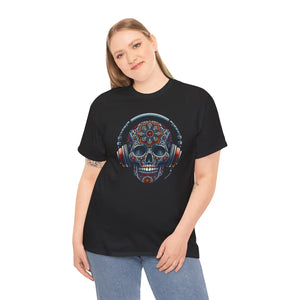 Deluxe Skull Headphones Cotton Tee - Dipaliz - T-shirts