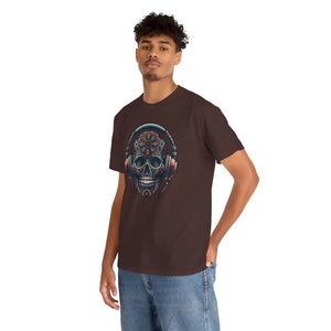 T-shirt - Skull Headphones Deluxe Tee - Heavy Cotton Unisex - Dipaliz