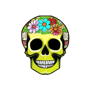 Bold Skull Flowers Kiss Cut Vinyl Decals - Dipaliz - Decorative Stickers