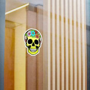 Bold Skull Flowers Kiss Cut Vinyl Decals - Dipaliz - Decorative Stickers