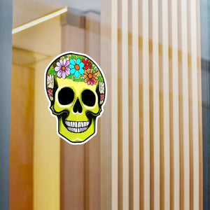 Bold Skull Flowers Kiss Cut Vinyl Decals - Dipaliz - Decorative Stickers