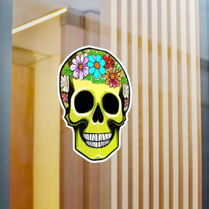 Bold Skull Flowers Kiss Cut Vinyl Decals - Dipaliz - Decorative Stickers