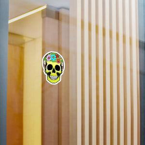 Bold Skull Flowers Kiss Cut Vinyl Decals - Dipaliz - Decorative Stickers
