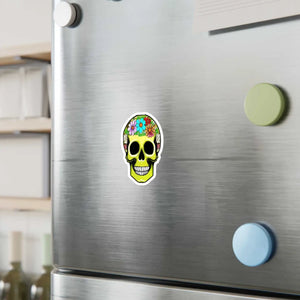 Bold Skull Flowers Kiss Cut Vinyl Decals - Dipaliz - Decorative Stickers