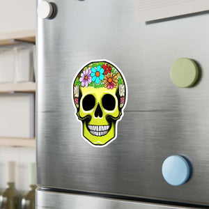 Bold Skull Flowers Kiss Cut Vinyl Decals - Dipaliz - Decorative Stickers