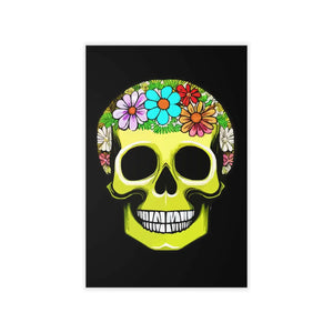 Skull with Flowers Wall Decals – Durable Polyester - Dipaliz - Home Decor