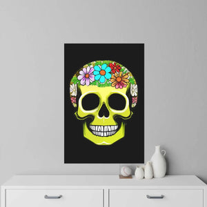 Skull with Flowers Wall Decals – Durable Polyester - Dipaliz - Home Decor