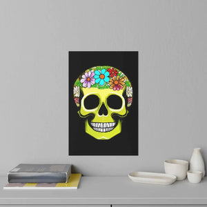 Skull with Flowers Wall Decals – Durable Polyester - Dipaliz - Home Decor