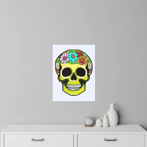 Skull with Flowers Wall Decals – Durable Polyester - Dipaliz - Home Decor