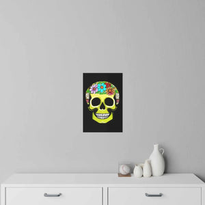 Skull with Flowers Wall Decals – Durable Polyester - Dipaliz - Home Decor