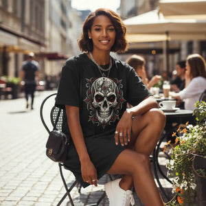 Dipaliz Skull Mandala Graphic Tee All Over Print Shirt - T-shirts - s