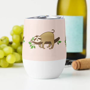 Insulated Sloth Wine Tumbler - Stainless Steel Outdoor - Dipaliz - Tumblers