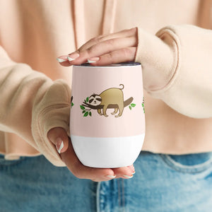 Insulated Sloth Wine Tumbler - Stainless Steel Outdoor - Dipaliz - Tumblers