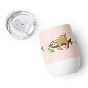 Insulated Sloth Wine Tumbler - Stainless Steel Outdoor - Dipaliz - Tumblers