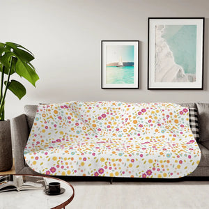 Floral Sherpa Blanket – Small Flower Pattern - Dipaliz - Blankets