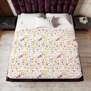 Floral Sherpa Blanket – Small Flower Pattern - Dipaliz - Blankets