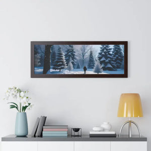Snow Capped Winter Trees Framed Horizontal Poster - Dipaliz - Posters Prints & Visual Artwork