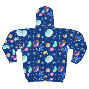 Cosmic Unisex Zip Hoodie - Solar System Winter Style - Dipaliz - Hoodies