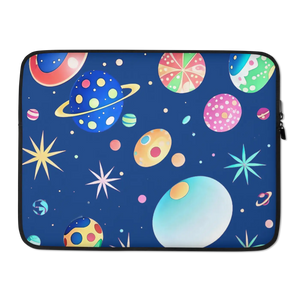 Padded Zipper Laptop Sleeve - Space Lover’s Galactic Tech - Dipaliz - 15″