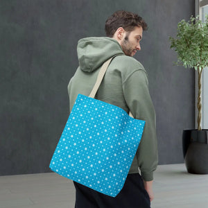 Spiral Blue Print Tote Bag Polyester Daily use Dipaliz - Handbags