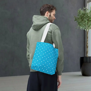 Print Tote Bag - Spiral Blue Background Design - Dipaliz - Handbags