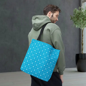 Print Tote Bag - Spiral Blue Background Design - Dipaliz - Handbags