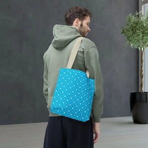 Print Tote Bag - Spiral Blue Background Design - Dipaliz - Handbags