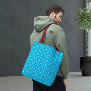 Print Tote Bag - Spiral Blue Background Design - Dipaliz - Handbags