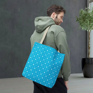 Print Tote Bag - Spiral Blue Background Design - Dipaliz - Handbags