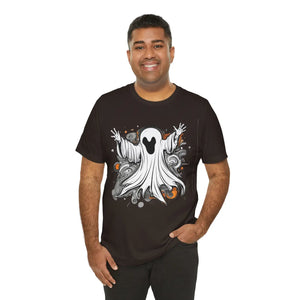 Spooky Ghost Jersey Short Sleeve Tee - Cotton Unisex - Dipaliz - T-shirts