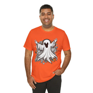 Spooky Ghost Jersey Short Sleeve Tee - Cotton Unisex - Dipaliz - T-shirts