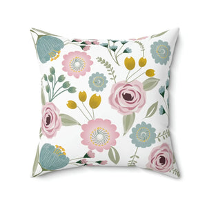 Vibrant Spring Flowers Polyester Square Pillow - Dipaliz - Throw Pillows